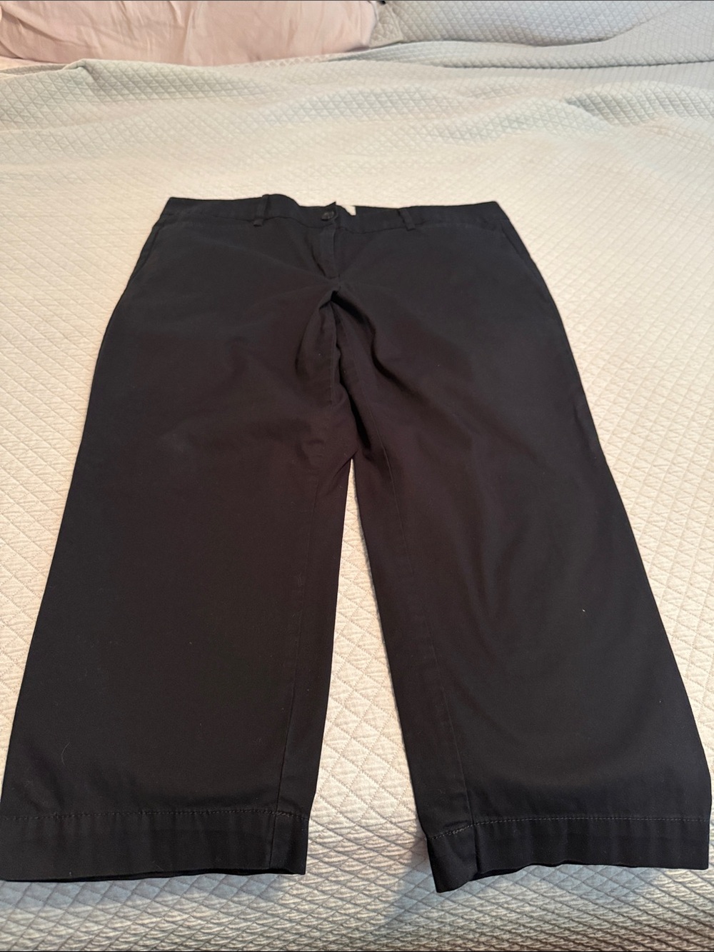 LOFT Black Cropped Wide-Leg Pants